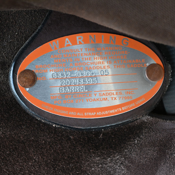13" USED HIGH HORSE BARREL SADDLE