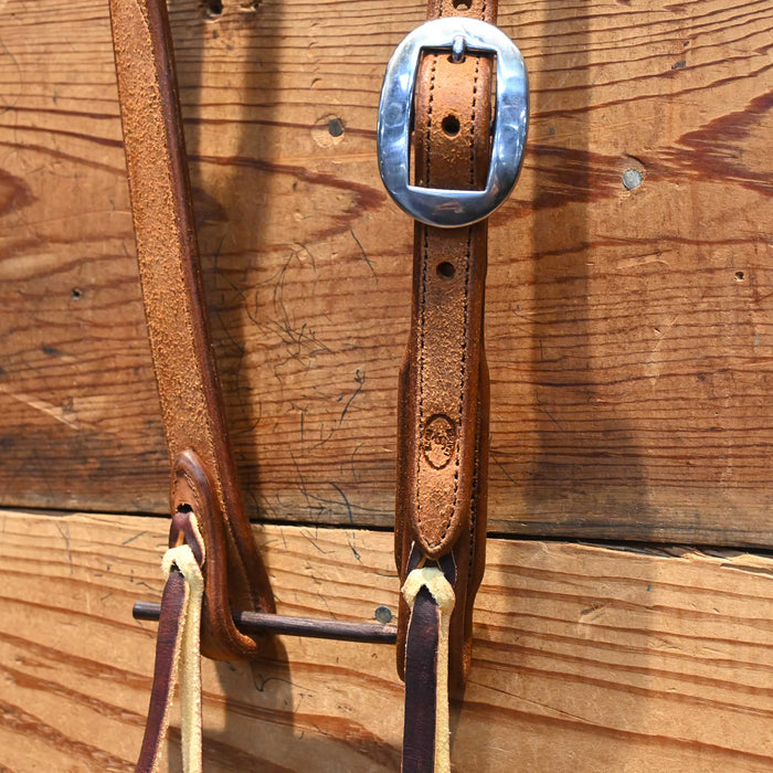 Brandon Blevins Split Ear Roughout Headstall w/Buckle Tack - Headstalls Brandon Blevins