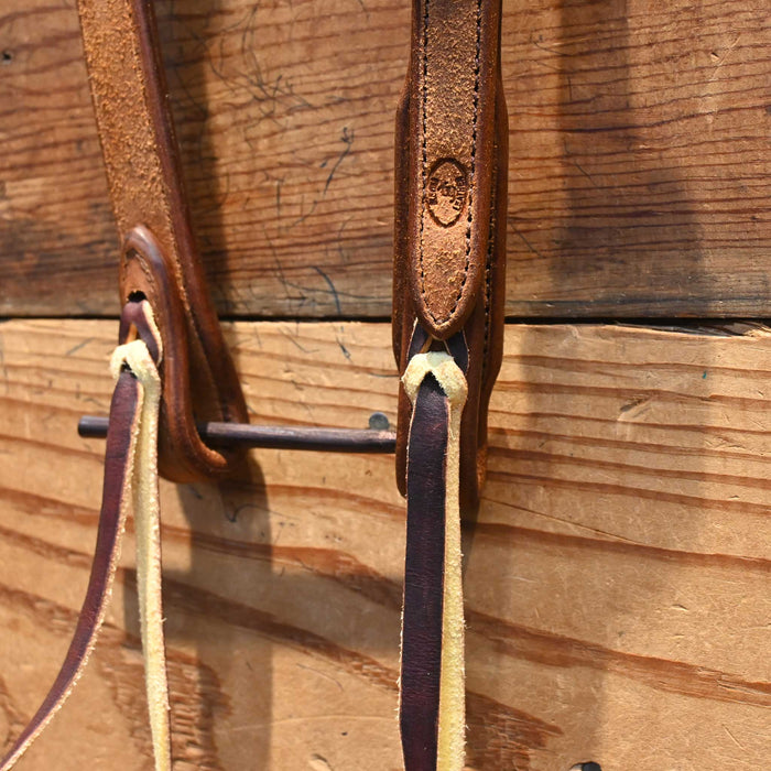 Brandon Blevins Split Ear Roughout Headstall w/Buckle Tack - Headstalls Brandon Blevins