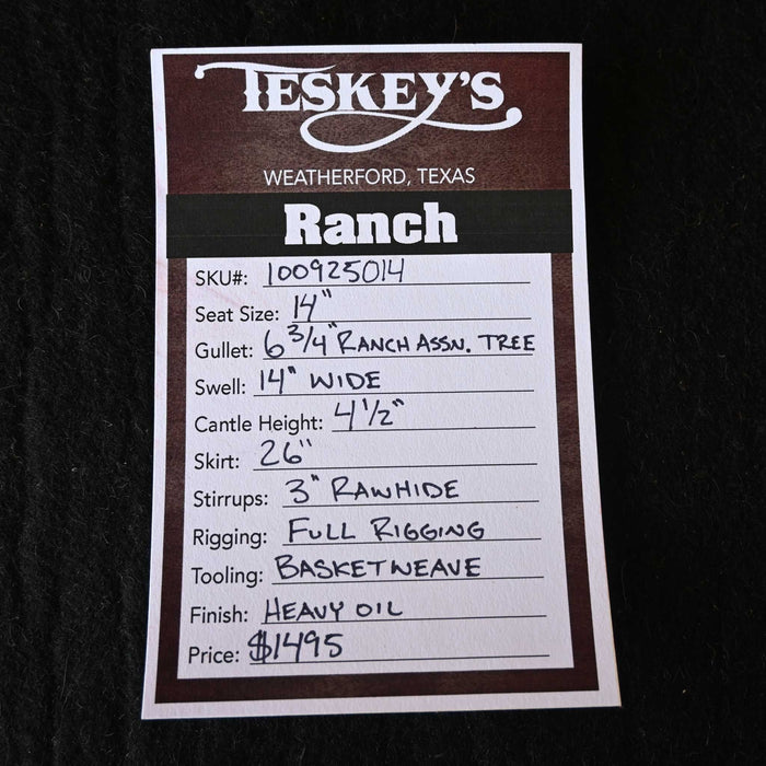 14" USED TESKEY'S RANCH ASSOCIATION SADDLE