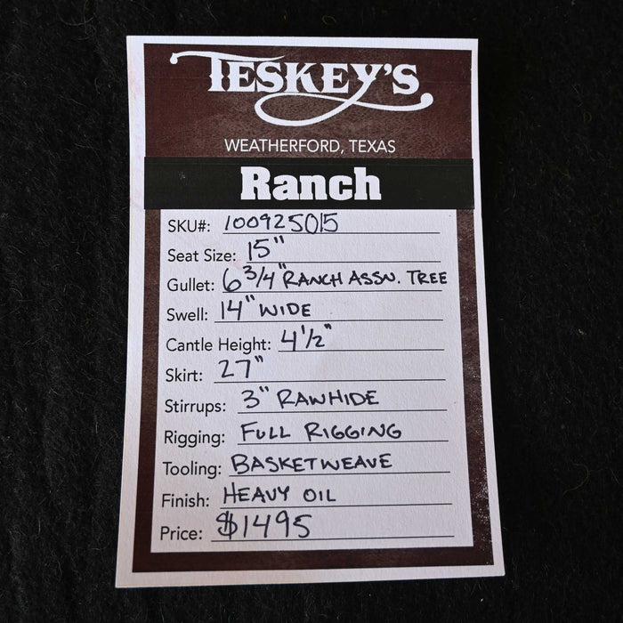 15" TESKEY'S RANCH ASSOCIATION SADDLE