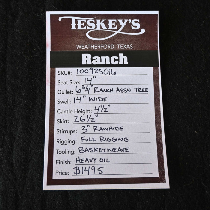 14" TESKEY'S RANCH ASSOCIATION SADDLE