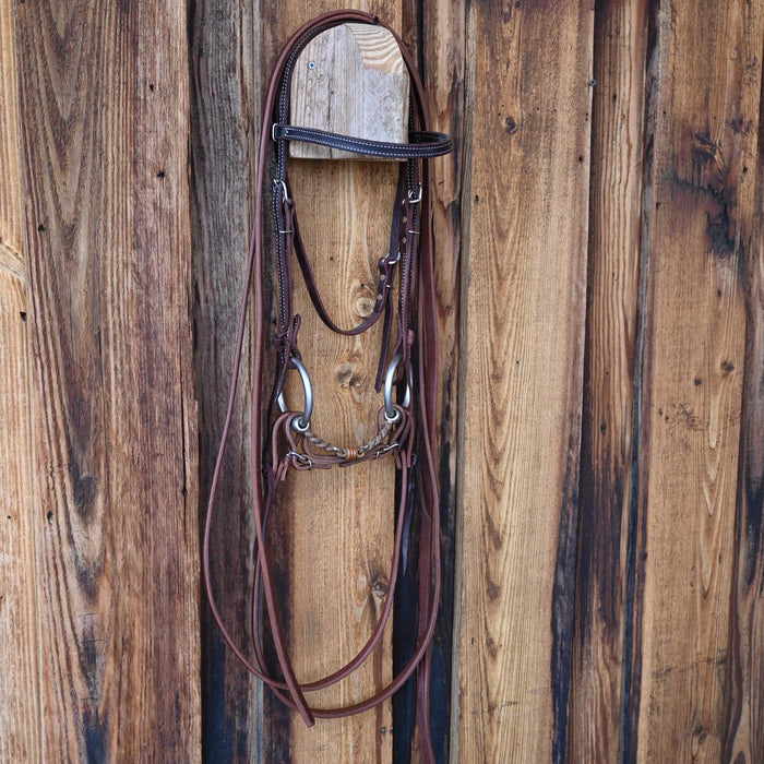 Tom Balding O-Ring Twisted Wire Dogbone Bridle Rig w/Browband Headstall Tack - Rigs Tom Balding