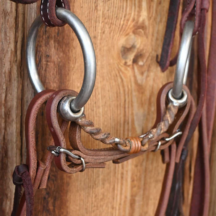 Tom Balding O-Ring Twisted Wire Dogbone Bridle Rig w/Browband Headstall Tack - Rigs Tom Balding