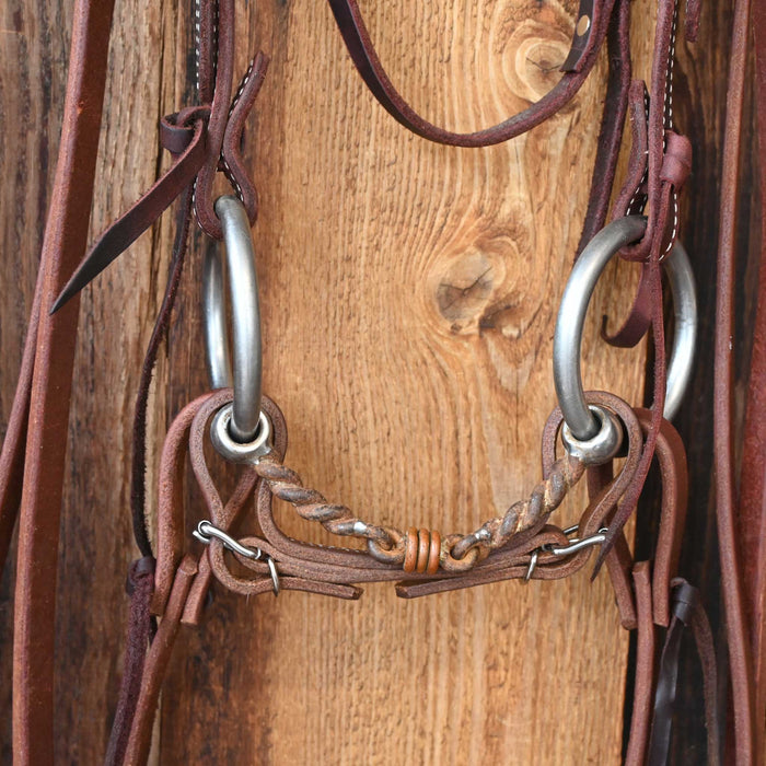 Tom Balding O-Ring Twisted Wire Dogbone Bridle Rig w/Browband Headstall Tack - Rigs Tom Balding