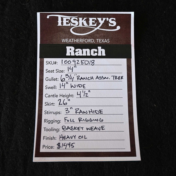 14" TESKEY'S RANCH ASSOCIATION SADDLE