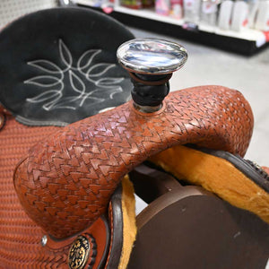 15.5" USED DOUBLE J TEAM ROPING SADDLE