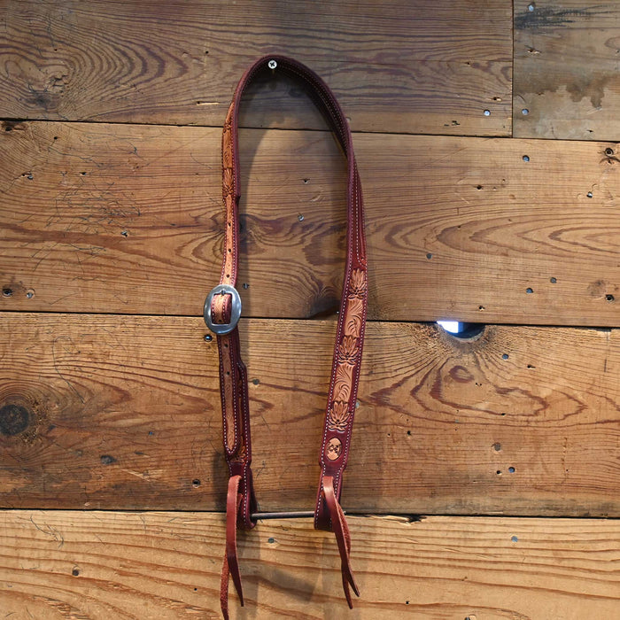 Ross Bullinger 3/4" Poinsettia Tooled Headstall