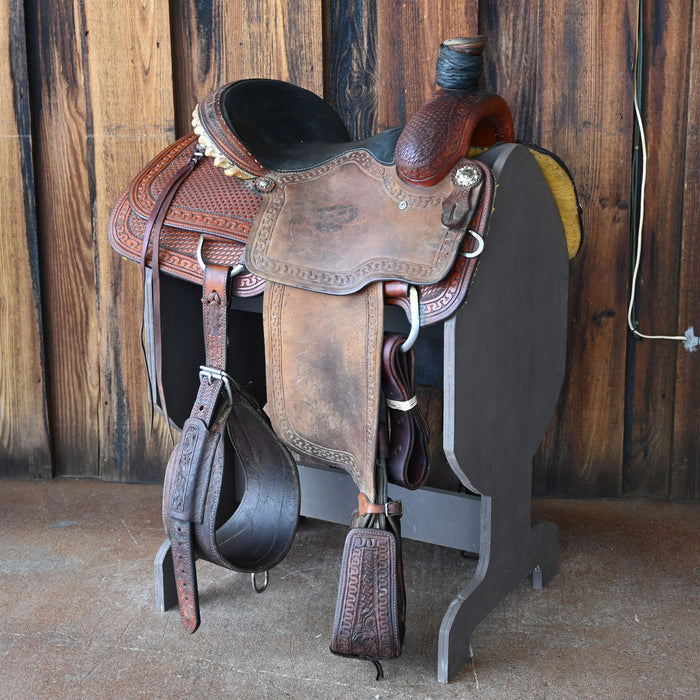 14" USED CACTUS TEAM ROPING SADDLE