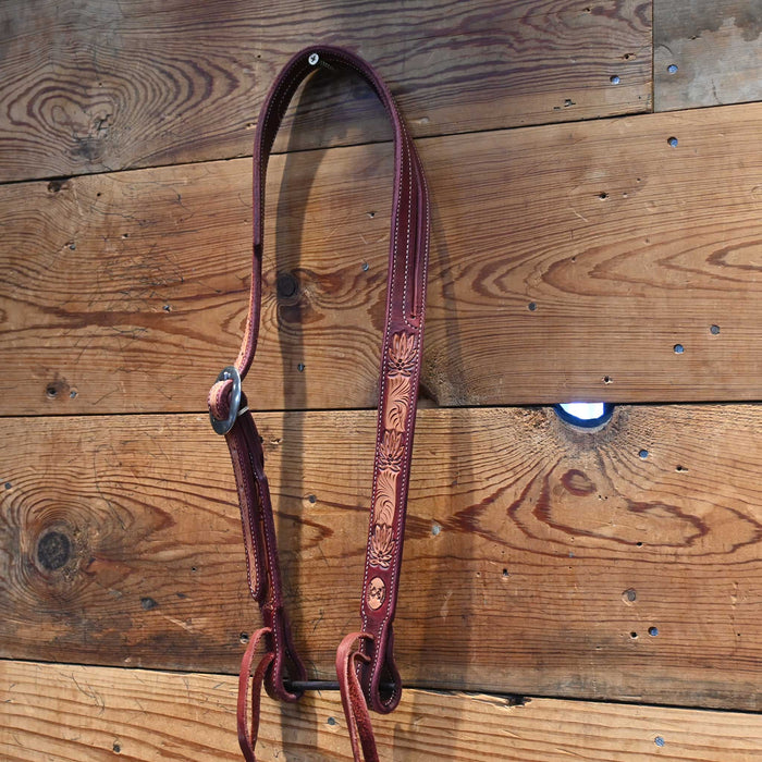 Ross Bullinger 5/8" Poinsettia Tooled Headstall