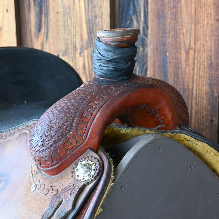 14" USED CACTUS TEAM ROPING SADDLE