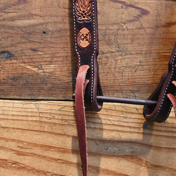 Ross Bullinger 5/8" Poinsettia Tooled Headstall