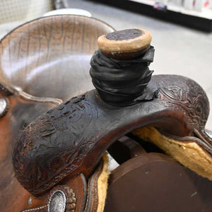 15" USED CLAY LOGAN TEAM ROPING SADDLE