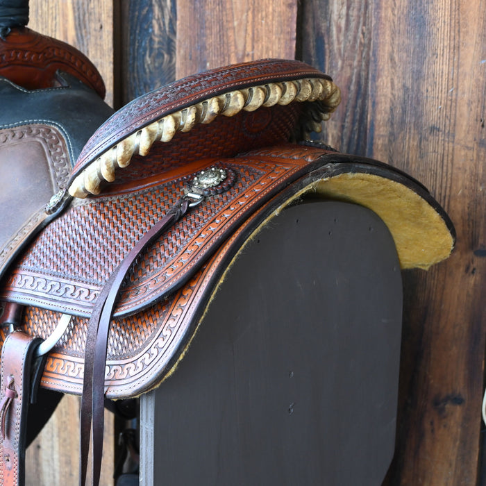 14" USED CACTUS TEAM ROPING SADDLE