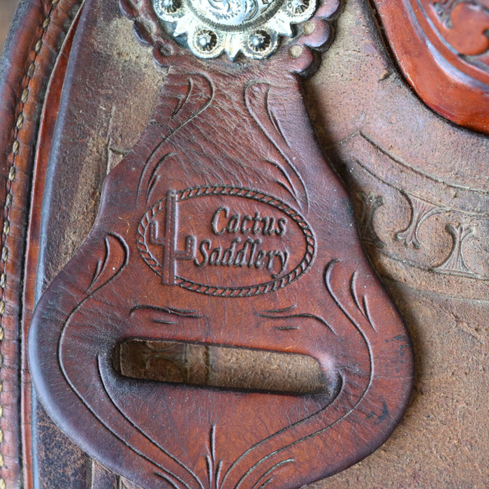 14" USED CACTUS TEAM ROPING SADDLE