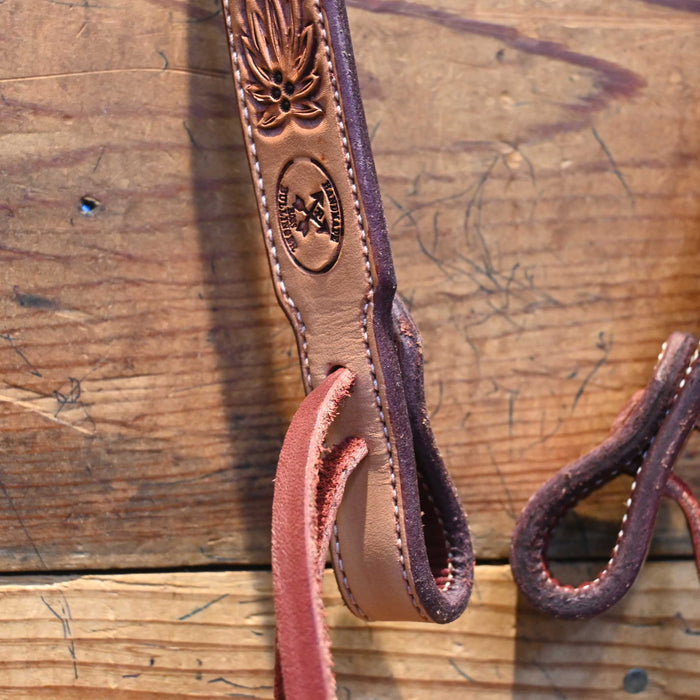 Ross Bullinger 5/8" Poinsettia Tooled Headstall