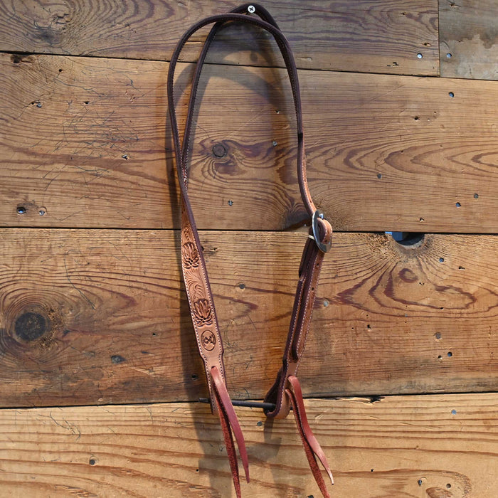 Ross Bullinger 3/4" Poinsettia Tooled Headstall
