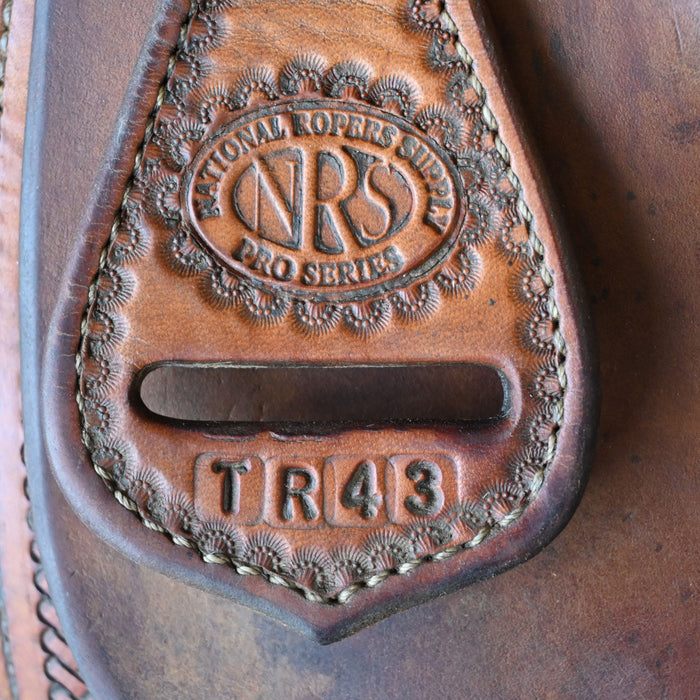15" USED NRS TEAM ROPING SADDLE