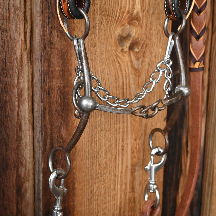 Flaharty Square Center Chain Bridle Rig w/Split Ear Headstall Tack - Rigs Flaharty
