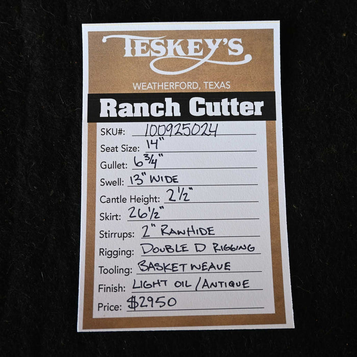 14" TESKEY'S RANCH CUTTER SADDLE