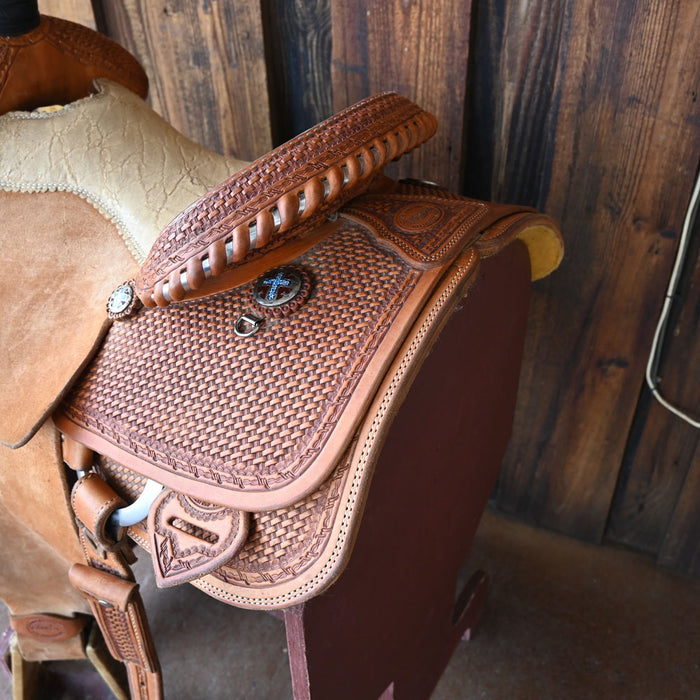 14" USED TESKEY'S CALF ROPING SADDLE Saddles - Used Teskey's Saddlery