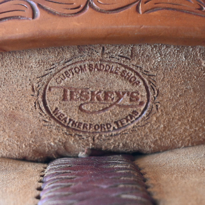15" USED TESKEY'S TEAM ROPING SADDLE