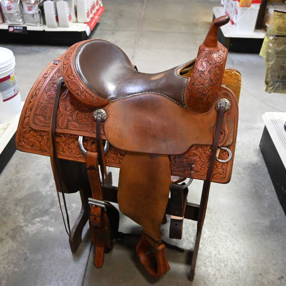 16" USED BOB'S CUSTOM TED ROBINSON CUTTING SADDLE Saddles BOBS CUSTOMS   