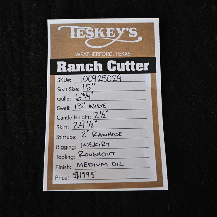 15" TESKEY'S RANCH CUTTER SADDLE
