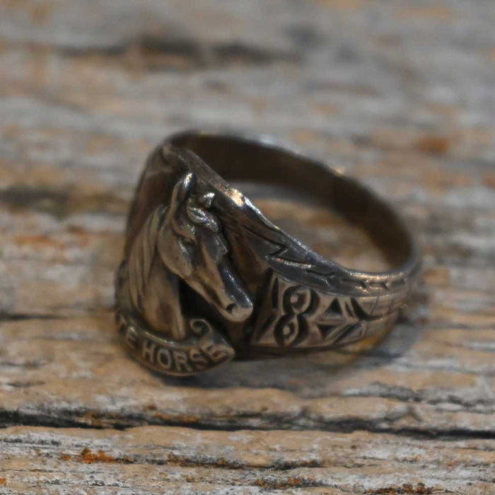 Vintage Sterling Silver "White Horse" Ring