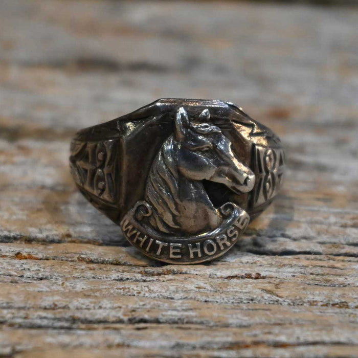 Vintage Sterling Silver "White Horse" Ring