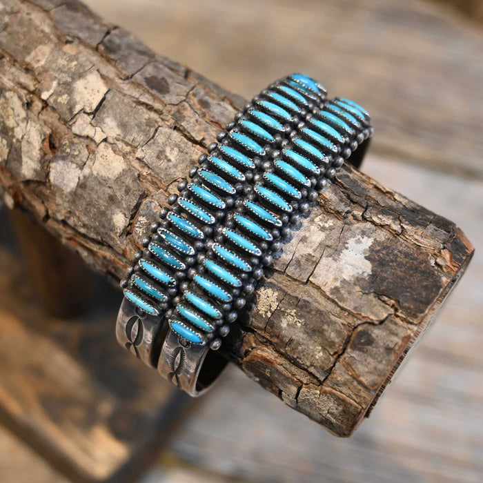 Vintage Zuni Petit Point Turquoise Bracelet