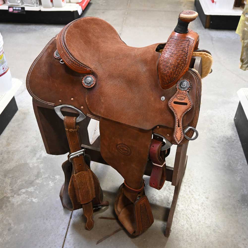 14.5" USED TESKEY'S ROPING SADDLE Saddles TESKEY'S SADDLERY LLC   