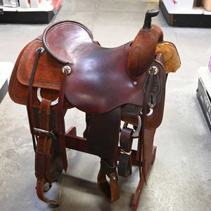 16.5" USED JEFF SMITH RANCH CUTTER SADDLE Saddles Jeff Smith