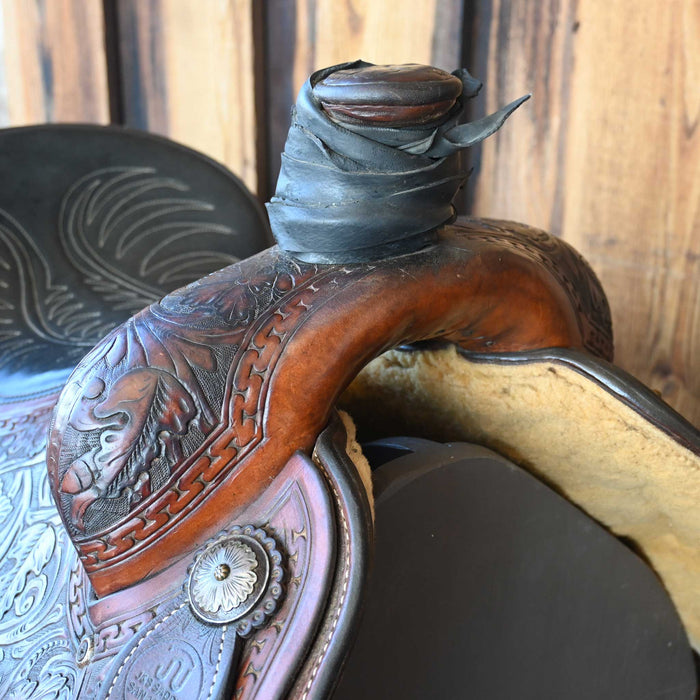 15.5" USED J&S TEAM ROPING SADDLE