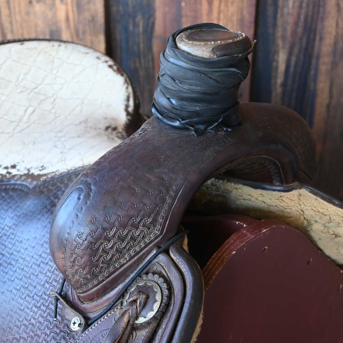 14.5" USED JEFF SMITH TEAM ROPING SADDLE