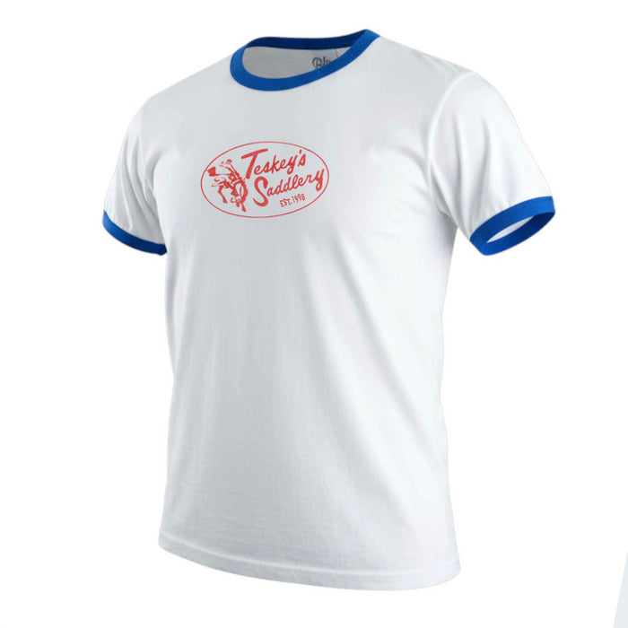 Teskey's Saddlery Retro Tee - Red/White/Royal Blue TESKEY'S GEAR - SS T-Shirts Teskey's