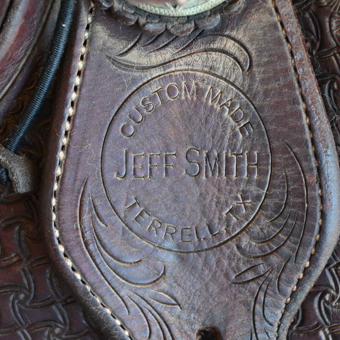 14.5" USED JEFF SMITH TEAM ROPING SADDLE