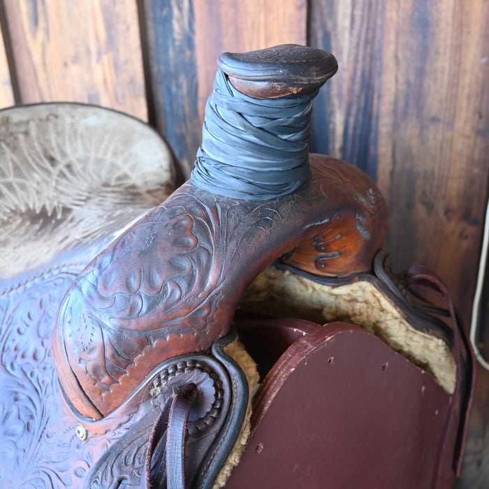 14.5" USED BRADFORD TEAM ROPING SADDLE