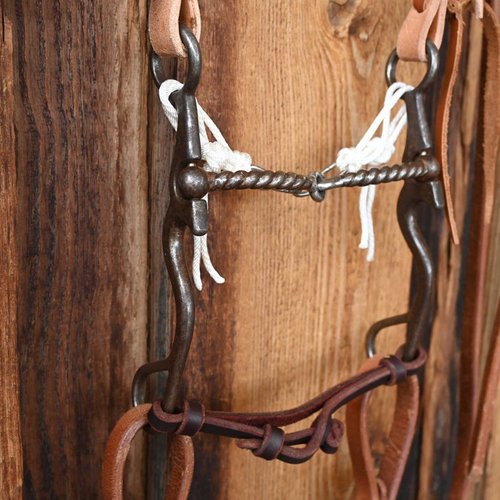 Kerry Kelley 02S Twisted Wire Snaffle Bridle Rig w/Split Ear Headstall Tack - Rigs Kerry Kelley