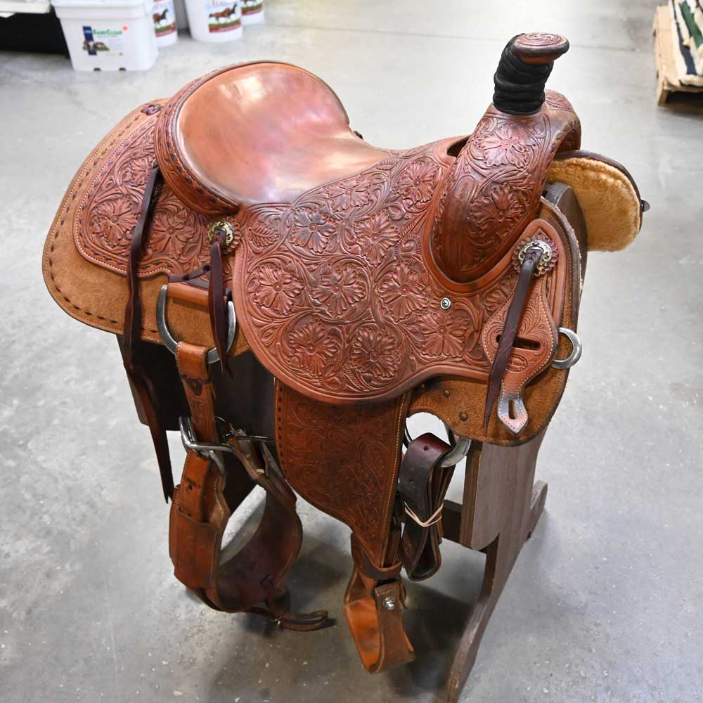 15.5" USED JEFF SMITH ROPING SADDLE Saddles Jeff Smith   