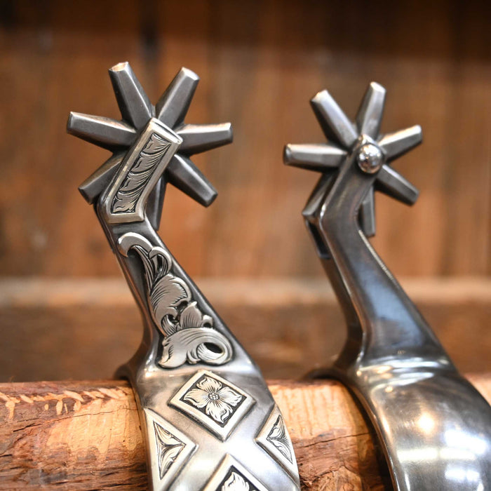 Eye Catching!! Jameson Silver Mounted Diamond Spurs