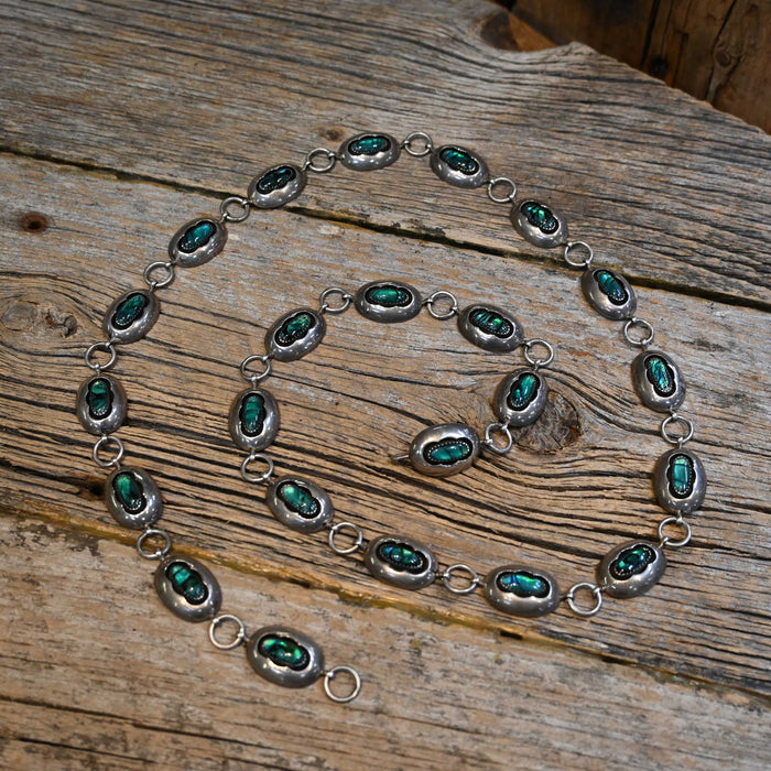 Vintage Sterling Silver Abalone Concho Belt Collectibles MISC