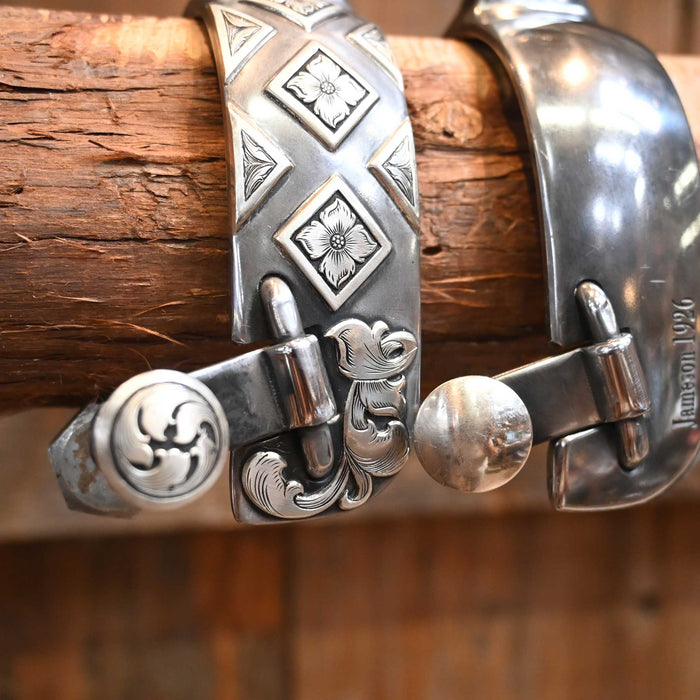 Eye Catching!! Jameson Silver Mounted Diamond Spurs