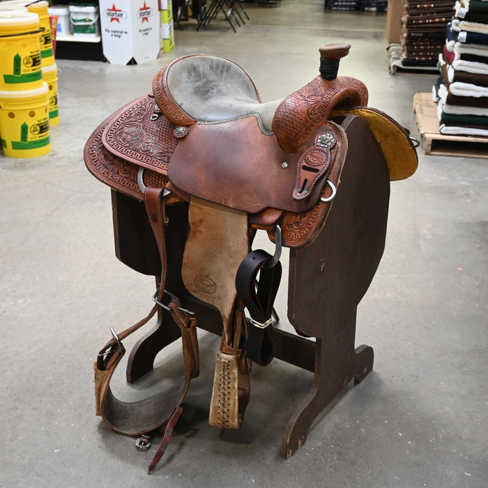 14.5" USED TESKEY'S TEAM ROPING SADDLE