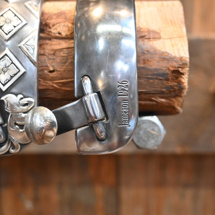 Eye Catching!! Jameson Silver Mounted Diamond Spurs