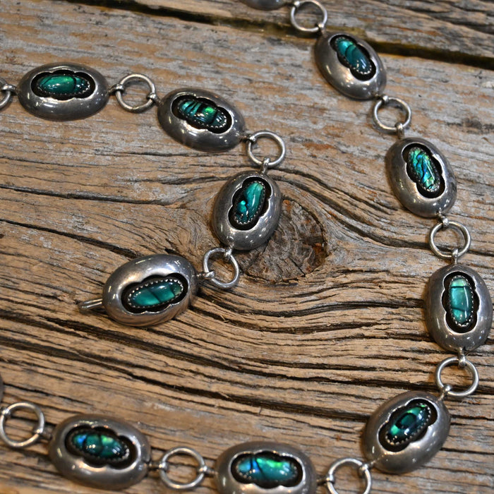 Vintage Sterling Silver Abalone Concho Belt Collectibles MISC