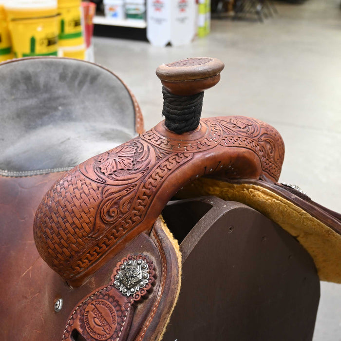 14.5" USED TESKEY'S TEAM ROPING SADDLE