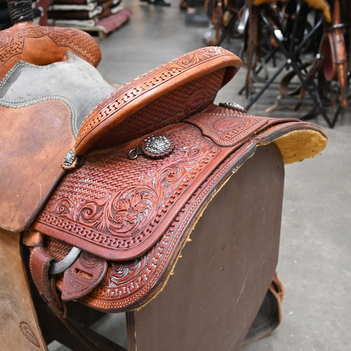 14.5" USED TESKEY'S TEAM ROPING SADDLE