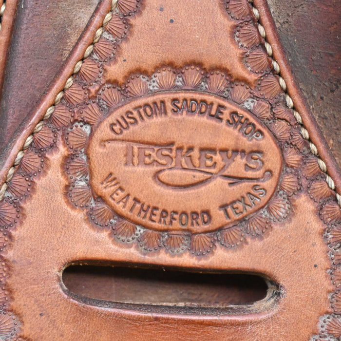 14.5" USED TESKEY'S TEAM ROPING SADDLE