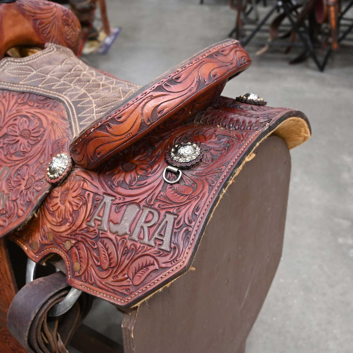 14.5" USED SLONE TEAM ROPING SADDLE